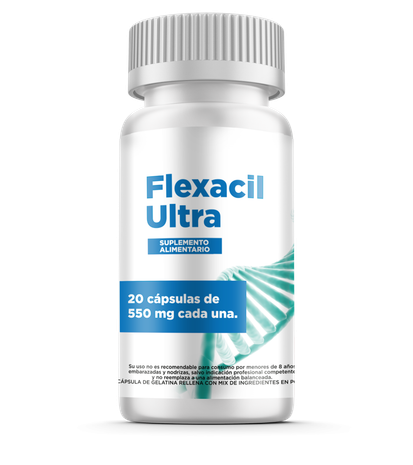 Frasco de Flexacil — suplemento para articulaciones